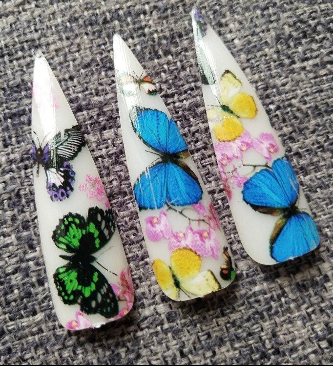 Butterflies designs 4 different patterns of nail transfer foils decals for trending nails supplies