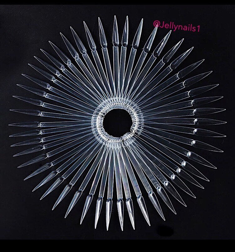 100 pcs clear stiletto shape swatch sticks for color and nail art, Practice training display