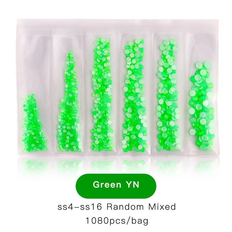 Neon Green matte color crystals rhinestone size SS4 to SS 16