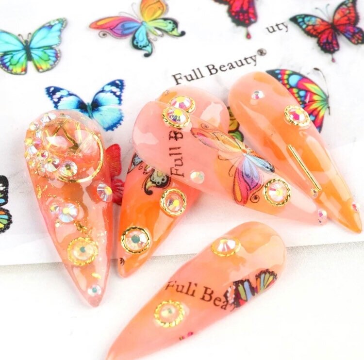 Butterflies designs 10 different patterns of nail transfer foils decals for trending nails supplies