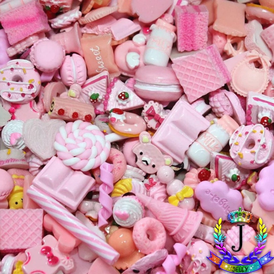 Kawaii pink assortment random charms 10 pcs 3D nail art