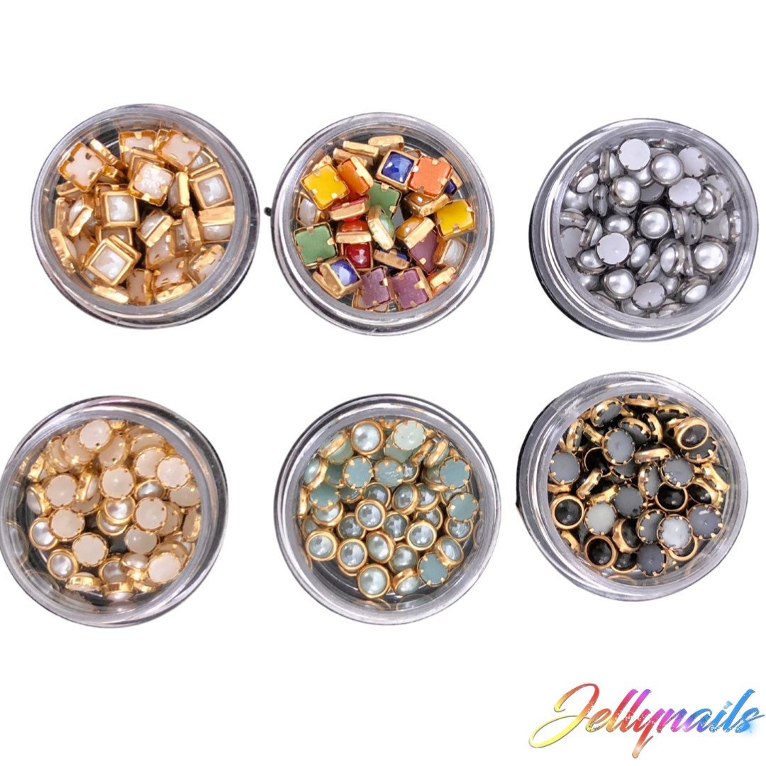 Bohemian nail studs jewelry set 3D nail art