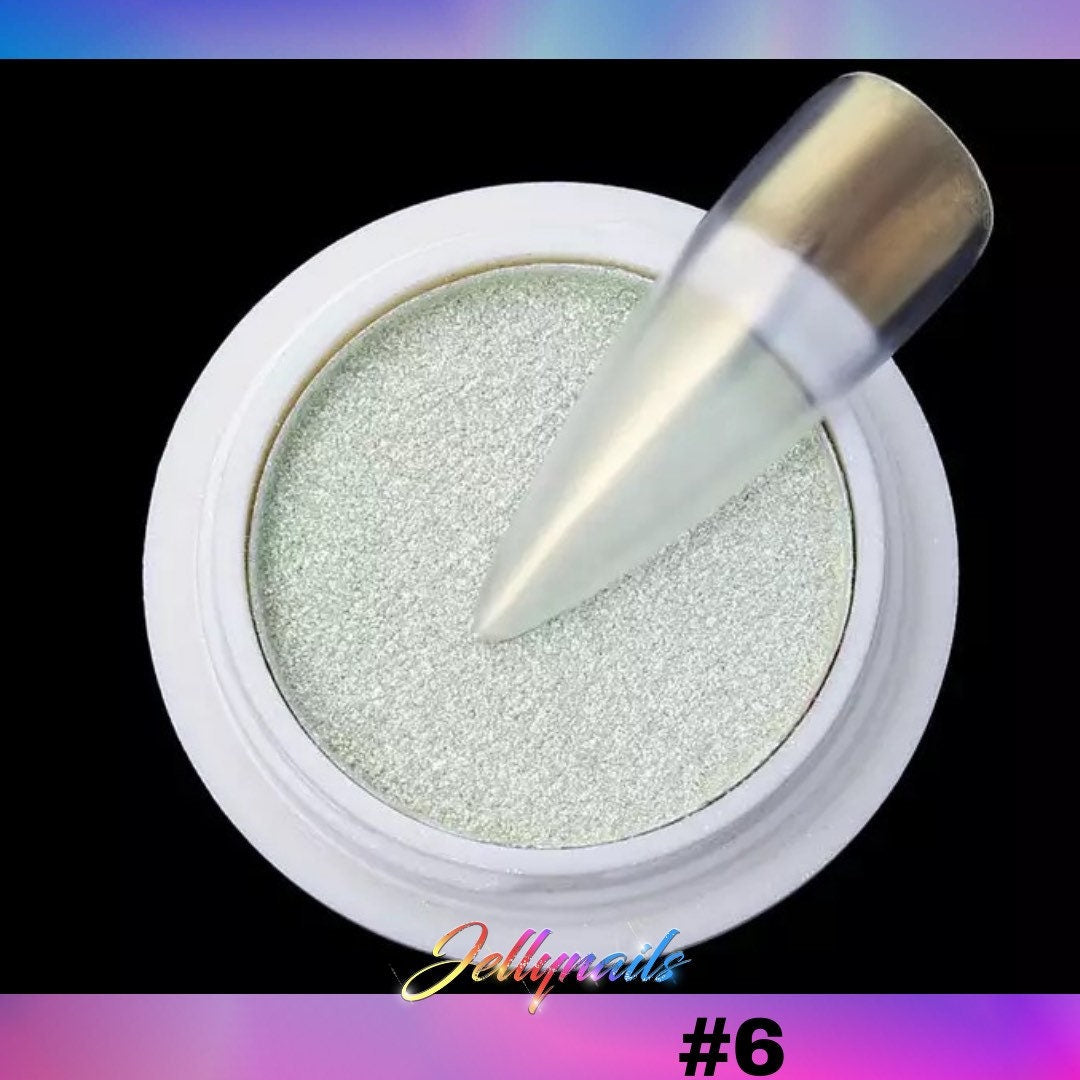 Fairy green Aurora,mirror effect, mermaid color for pigment powder nail art #6
