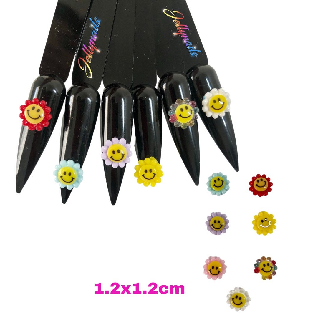 Kawaii Sunflower Daisy Blossom charms 3D nail art