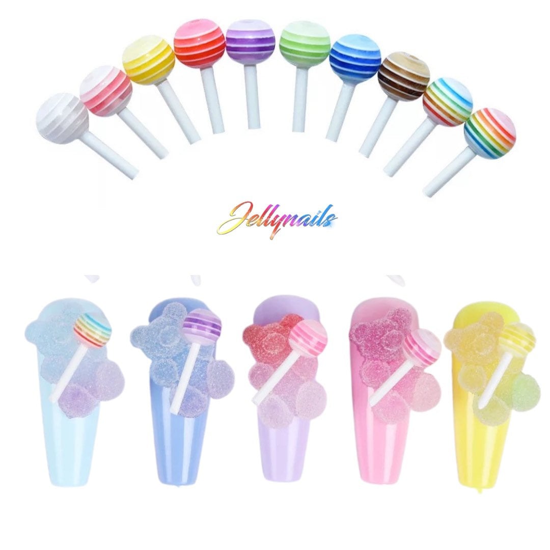 Kawaii lollipops candy assortment random charms 20 pcs 3D nail art