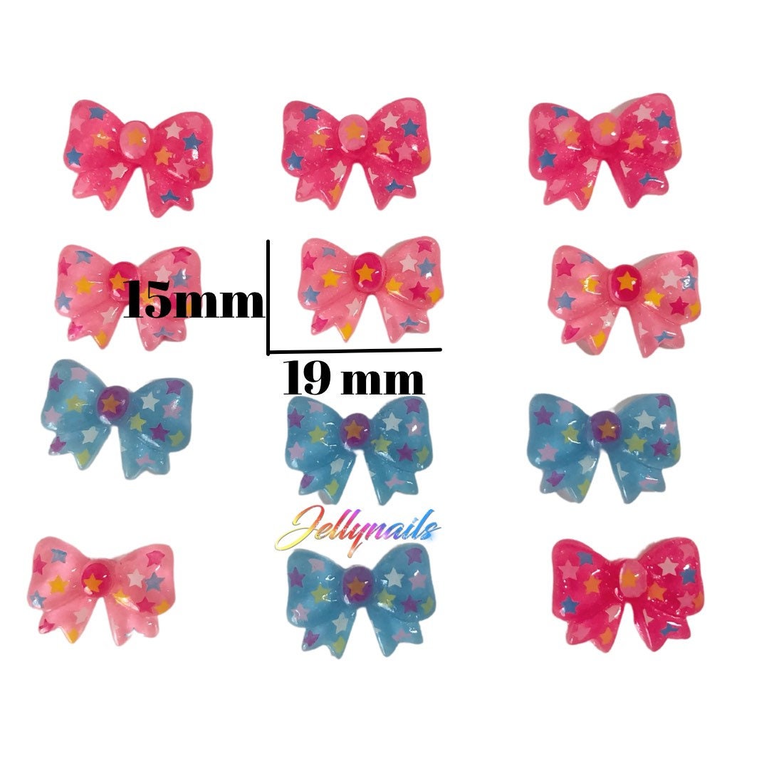 Bows 12pcs kawaii flat back charms 3D nail art cabochons