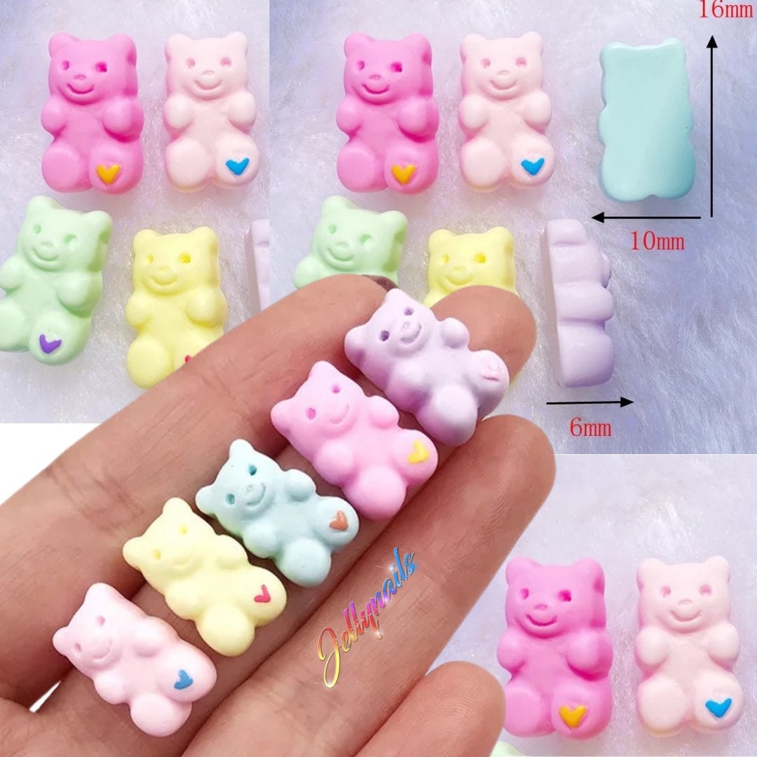 Matte Bears Pastel cabochons kawaii charms 3D nail art Care baby bears