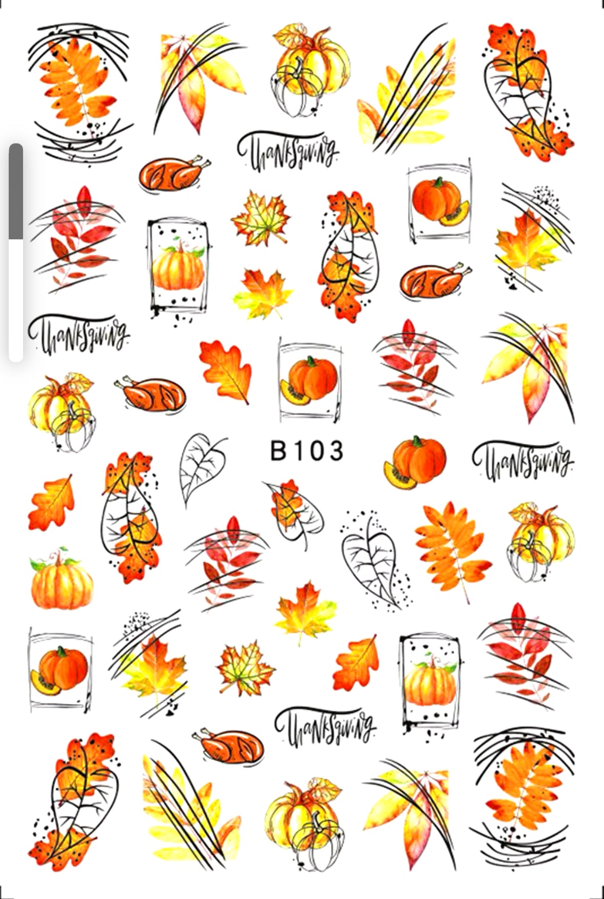 Thanksgiving and Autumn Nail Art Sticker Package – Cute Owls, Pumpkins, Leaves & Festive Fall