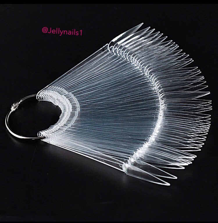 100 pcs clear stiletto shape swatch sticks for color and nail art, Practice training display