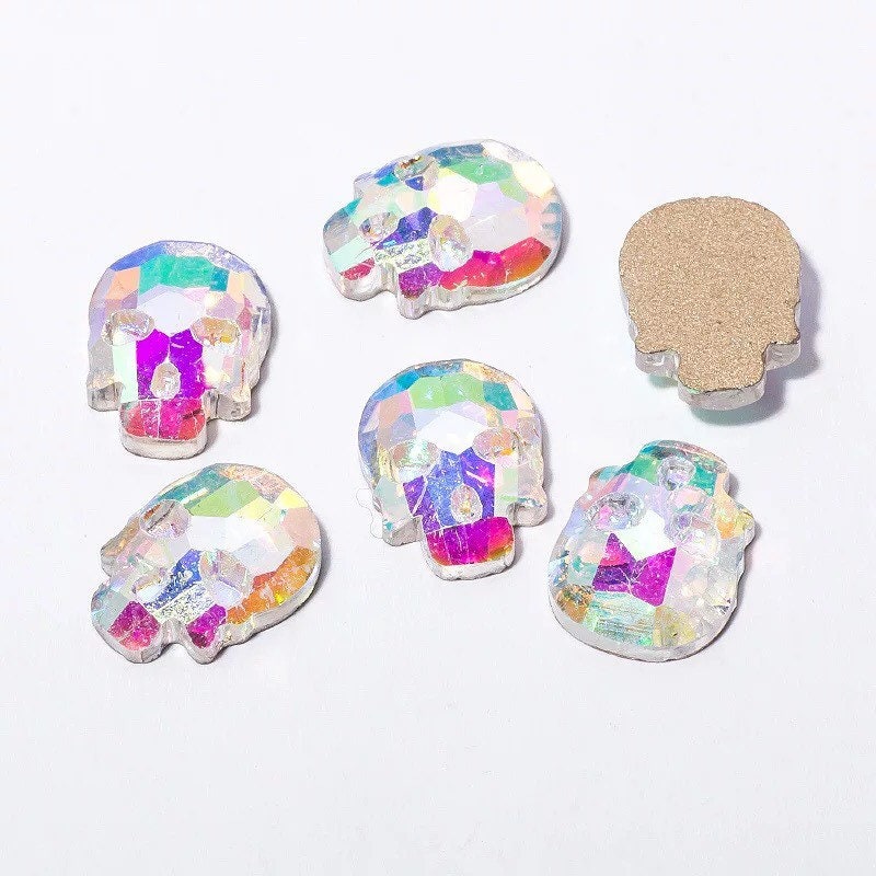 Halloween skulls nail art  12 colors in container crystals stones 3D Decoration