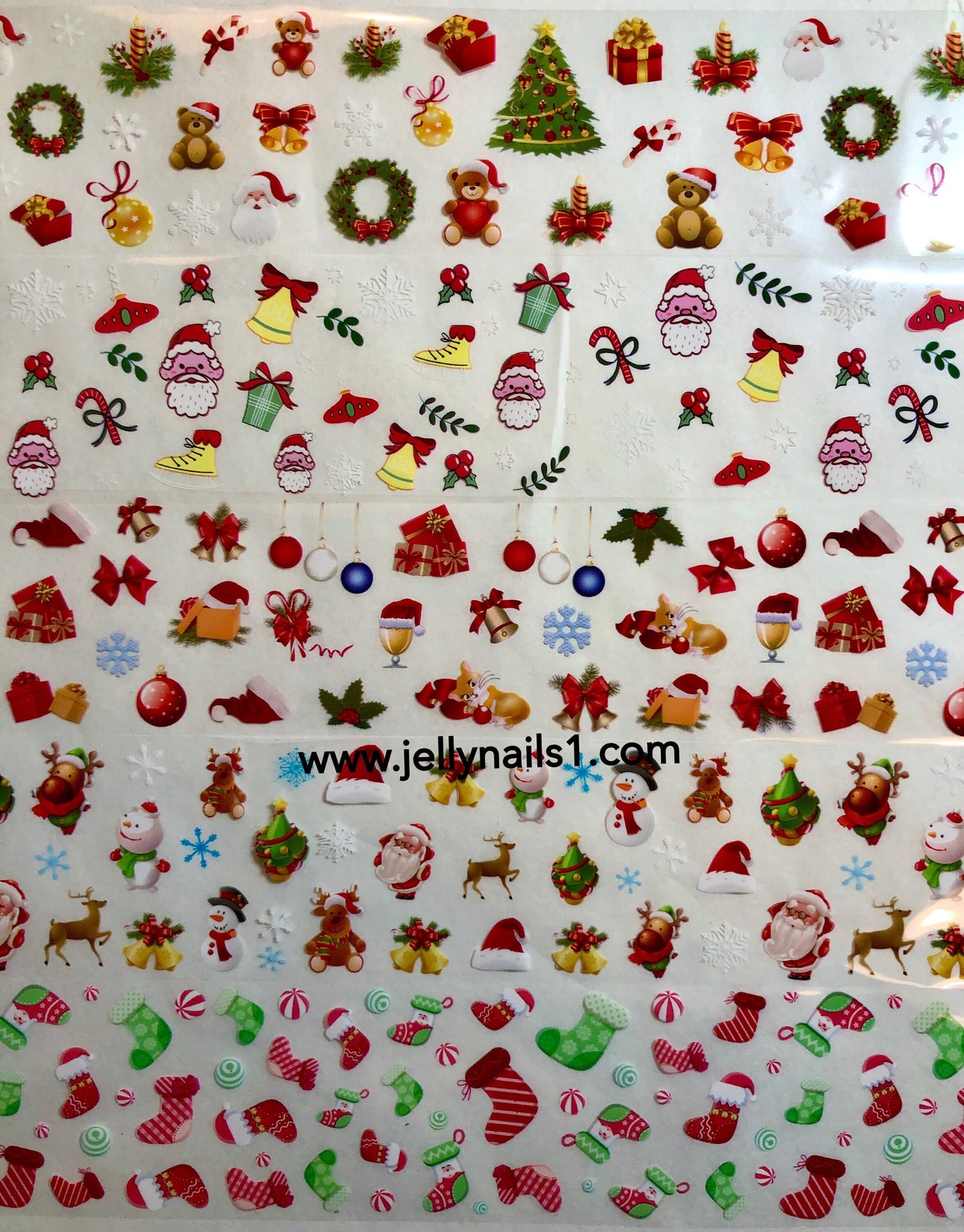 Christmas theme 10 prints box 1 in translucent nail transfer foils