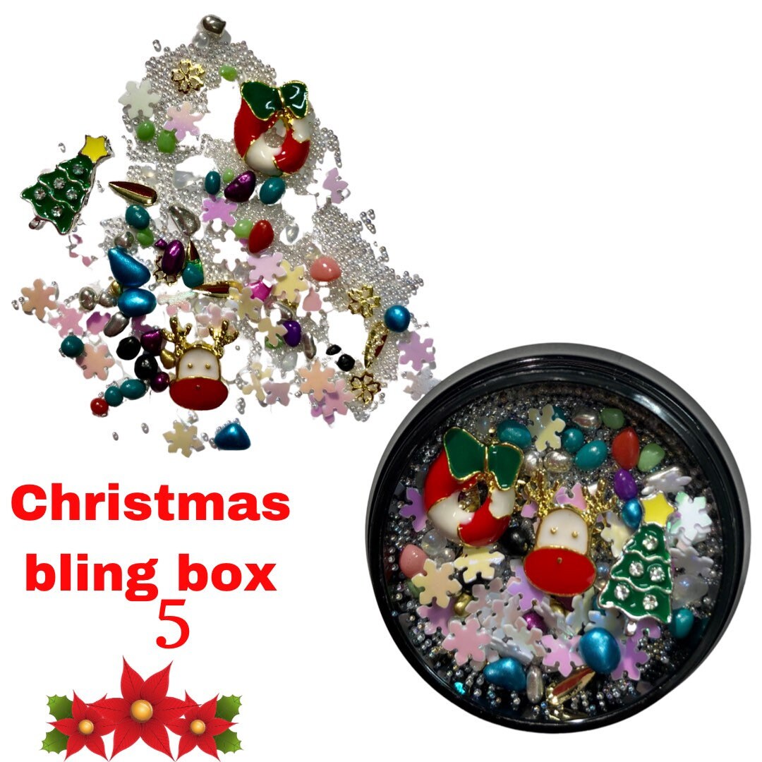 Christmas bing 5 box nail charms