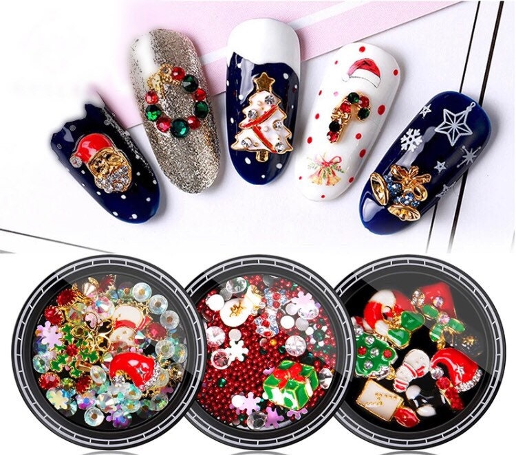 Christmas nail charms 10 pcs in box nail art