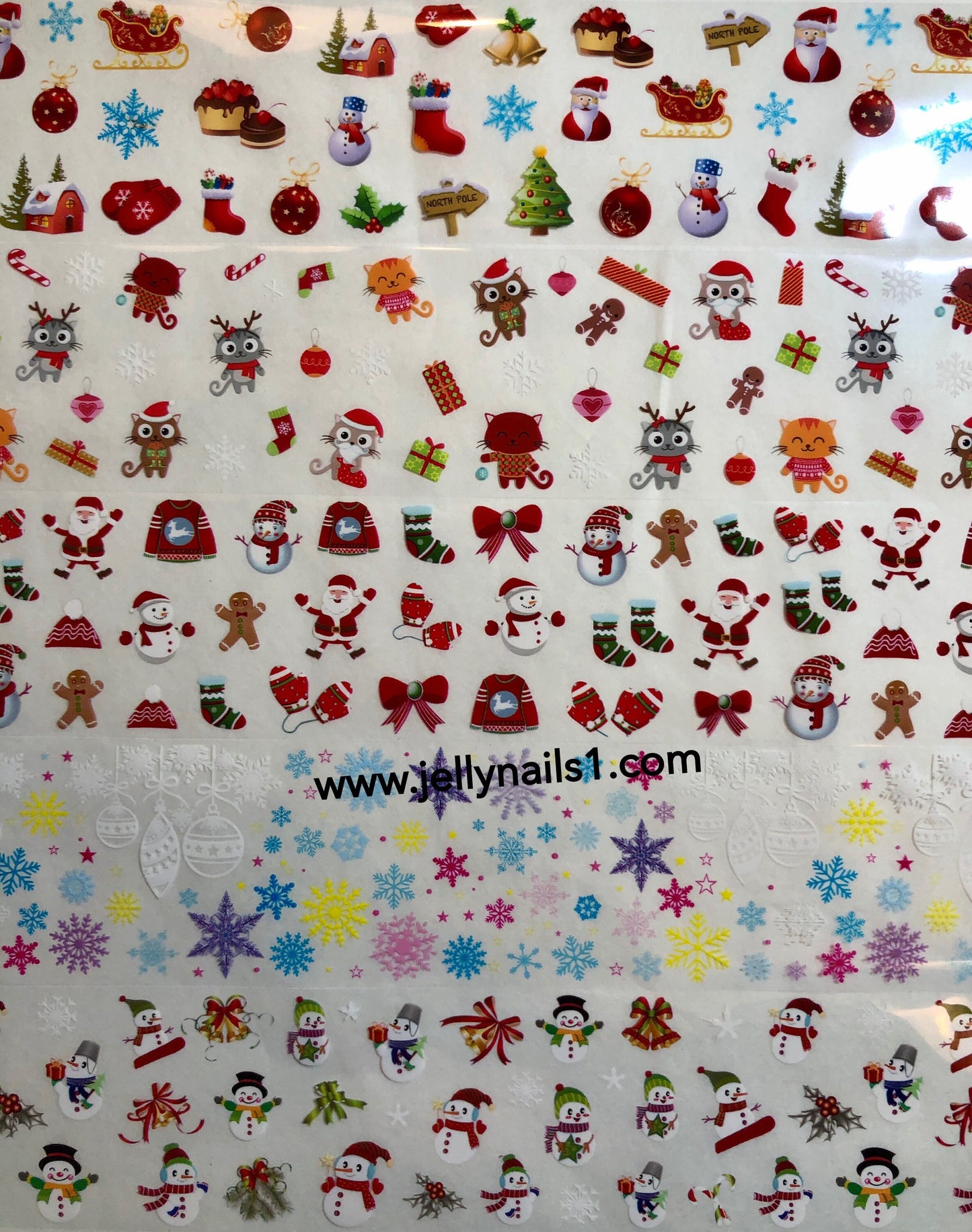 Christmas theme 10 prints box 1 in translucent nail transfer foils