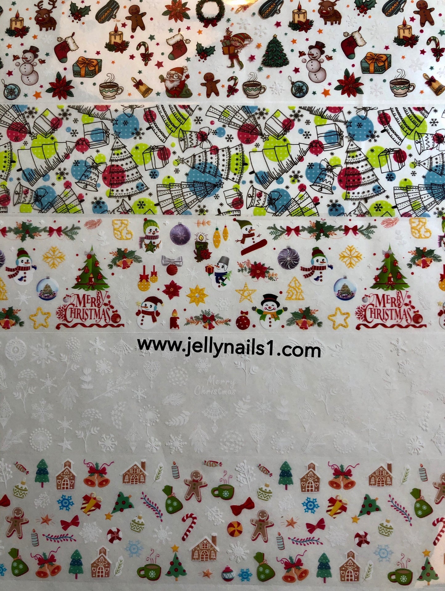 Christmas theme 10 prints box 2 in translucent nail transfer foils