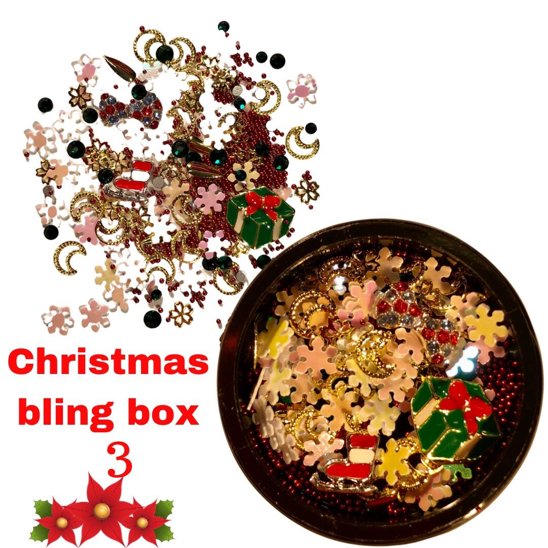 Christmas bing box nail charms #3