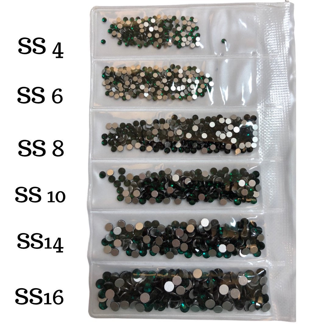 Emerald Glass rhinestones flat back Stones in bag nail art