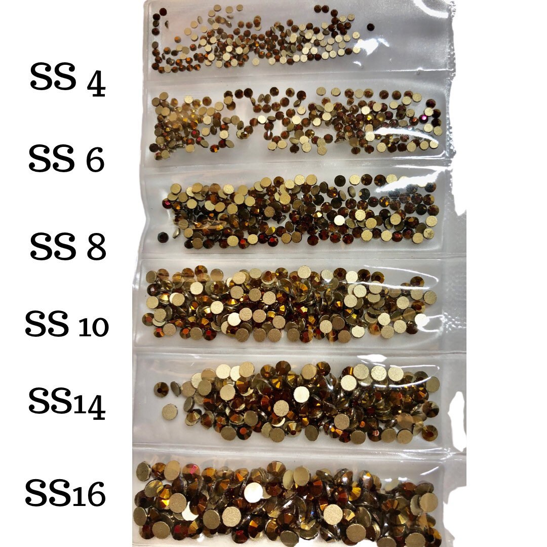 Amber  Glass rhinestones Flat back 1440 pcs in bag nail art