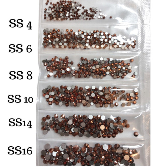 Rose Gold Glass rhinestones crystals Flat back 1440 pcs in bag nail art