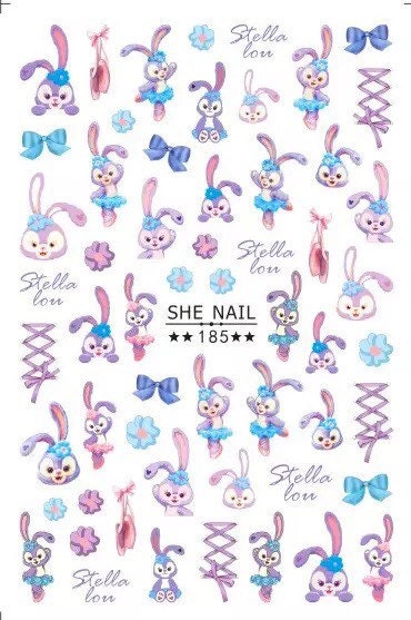 Stella bunny Nail decals self adhesive stickers art supplies