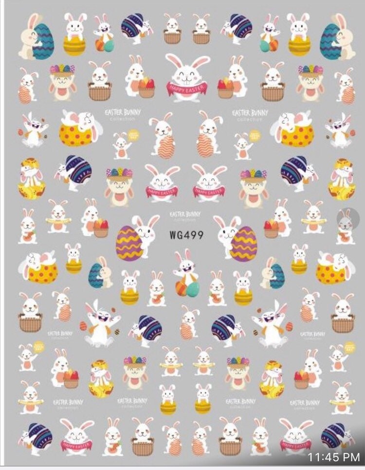 Happy bunny Nail decals self adhesive stickers art supplies A1