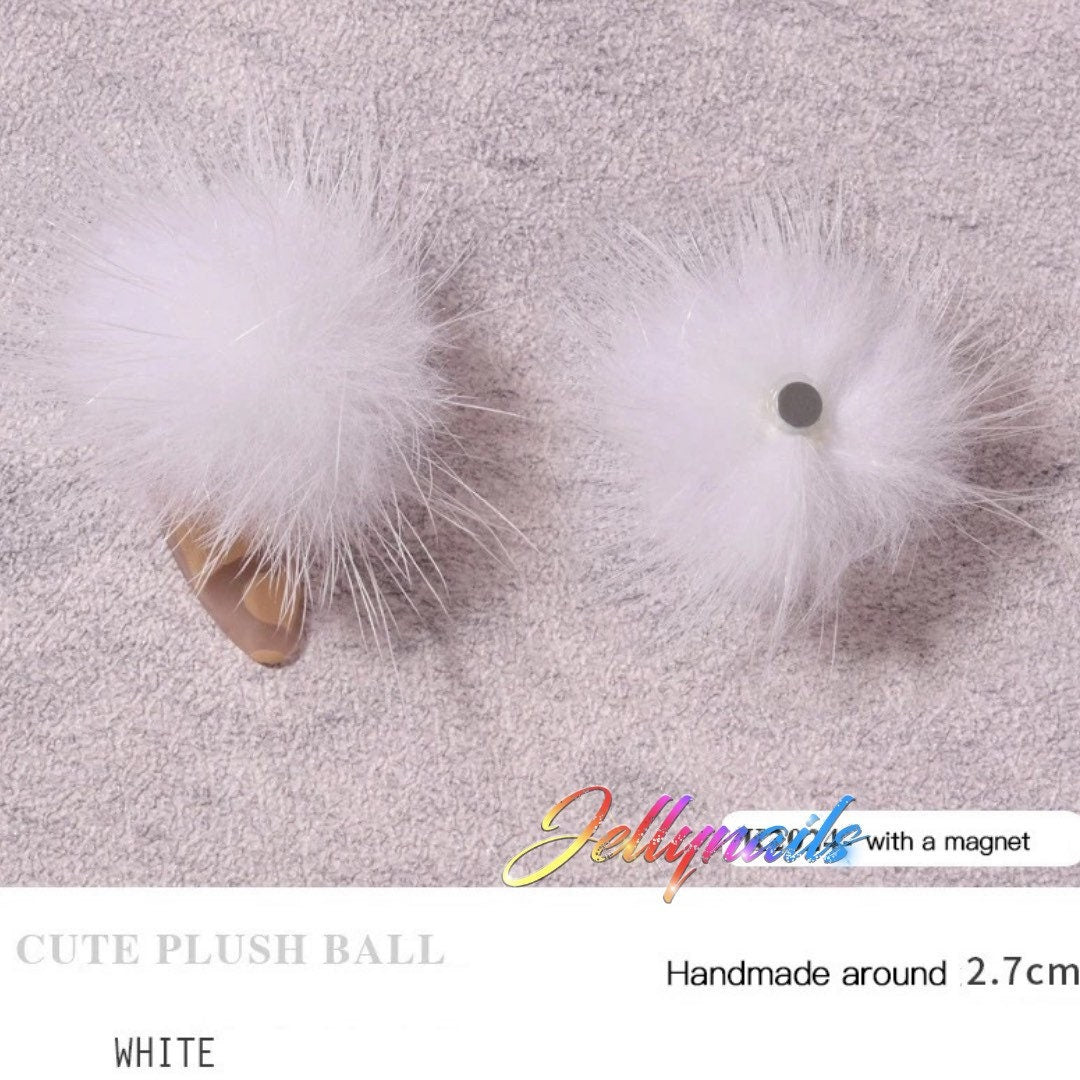 Magnetic detached puff pom pom fluff balls nail charms