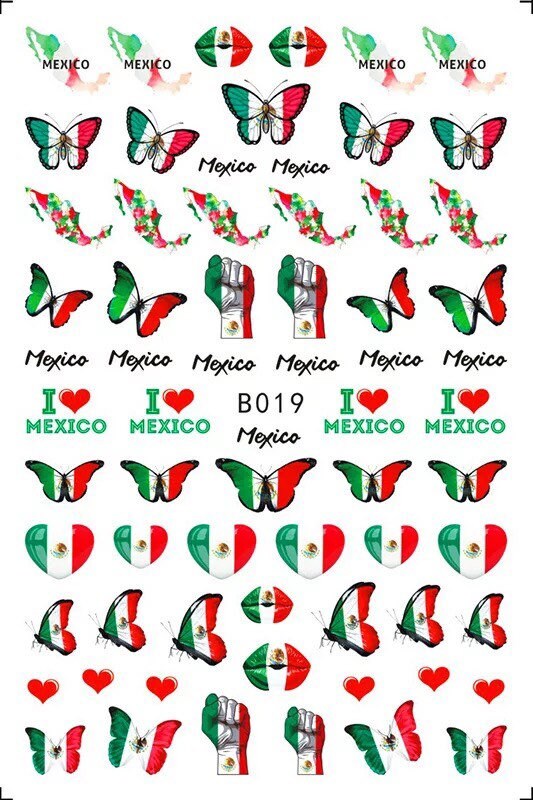 I love Mexico stickers self adhesive 1 sheet nail art supplies