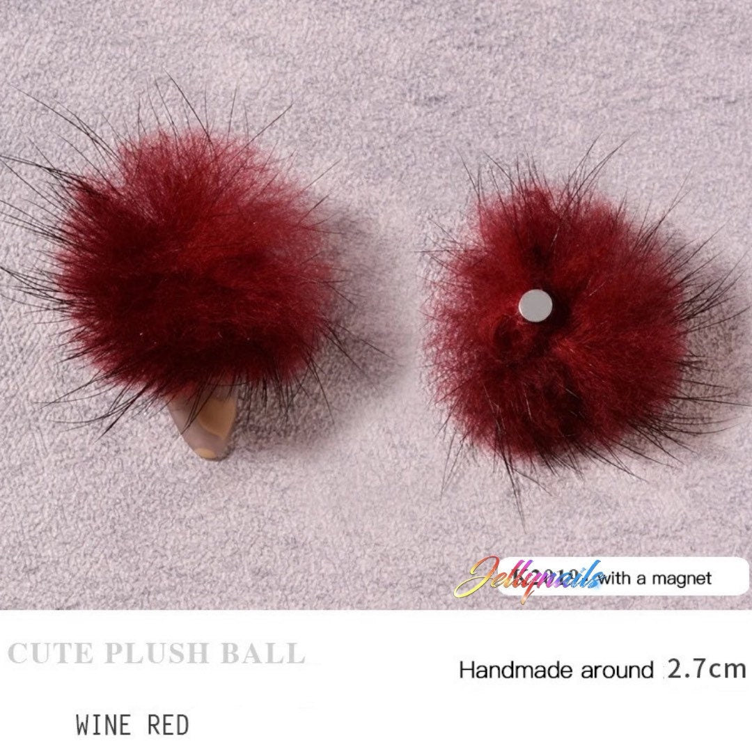 Magnetic detached puff pom pom fluff balls nail charms