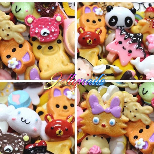 Kawaii cartoon characters random 10 pcs 3D nail art