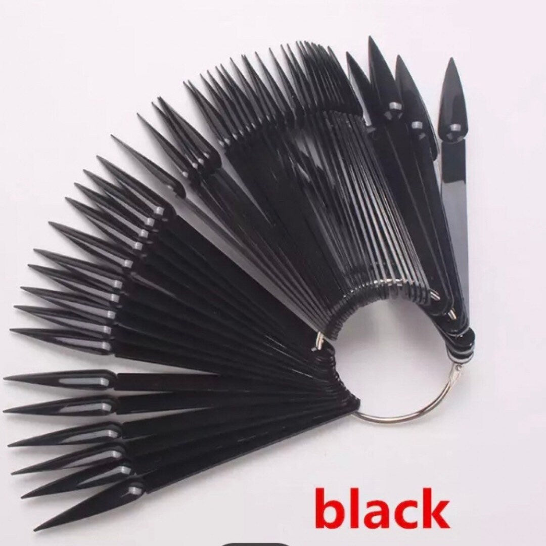 100 pcs black stiletto shape swatch sticks for color and nail art, Practice training display