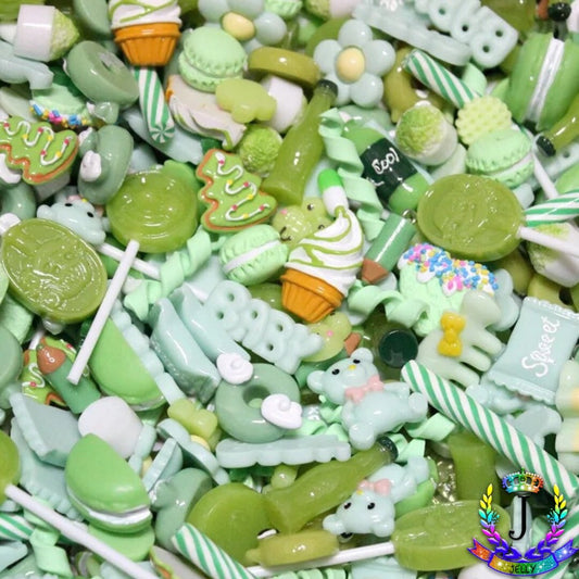 Kawaii Green mix assortment random charms 10 pcs 3D nail art