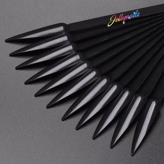 100 pcs black stiletto shape swatch sticks for color and nail art, Practice training display