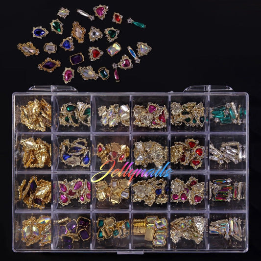 Nail charms 240 pcs in clear case , nail Jewelry 3D