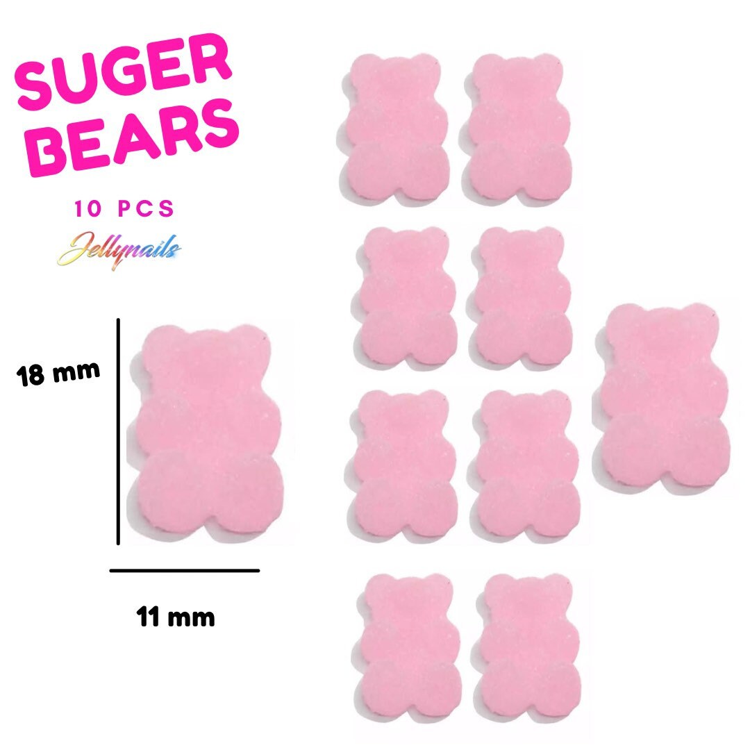 Sugar Bears Blue colors 10pcs 3D nail art kawaii charms