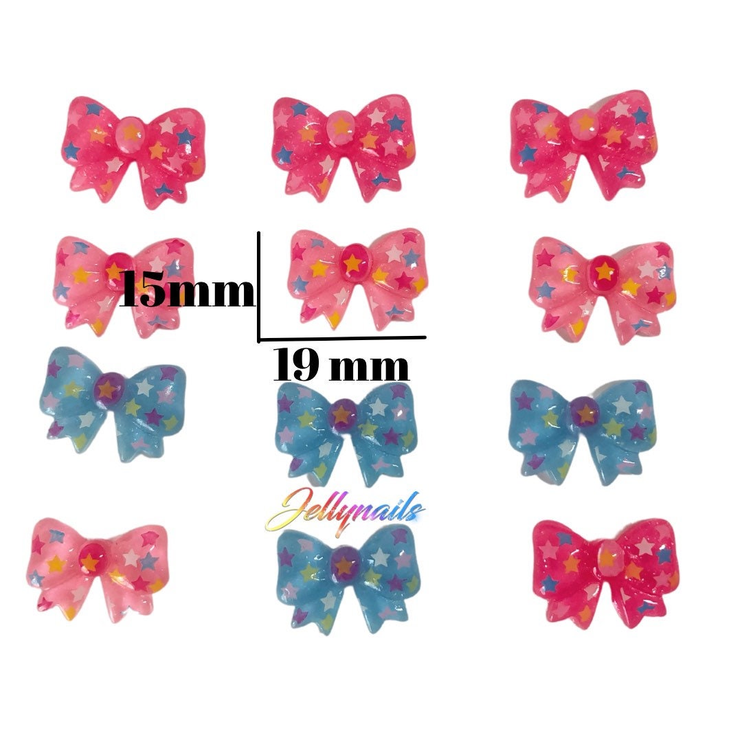 Bows 12pcs kawaii flat back charms 3D nail art  cabochons