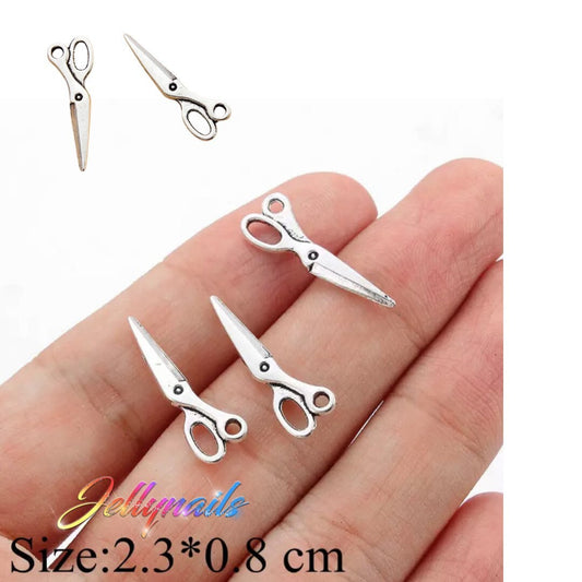 Sewing Scissors charms Antique Pendant Jewelry, Bracelet, silver, 3D Decoration Nail Art Halloween