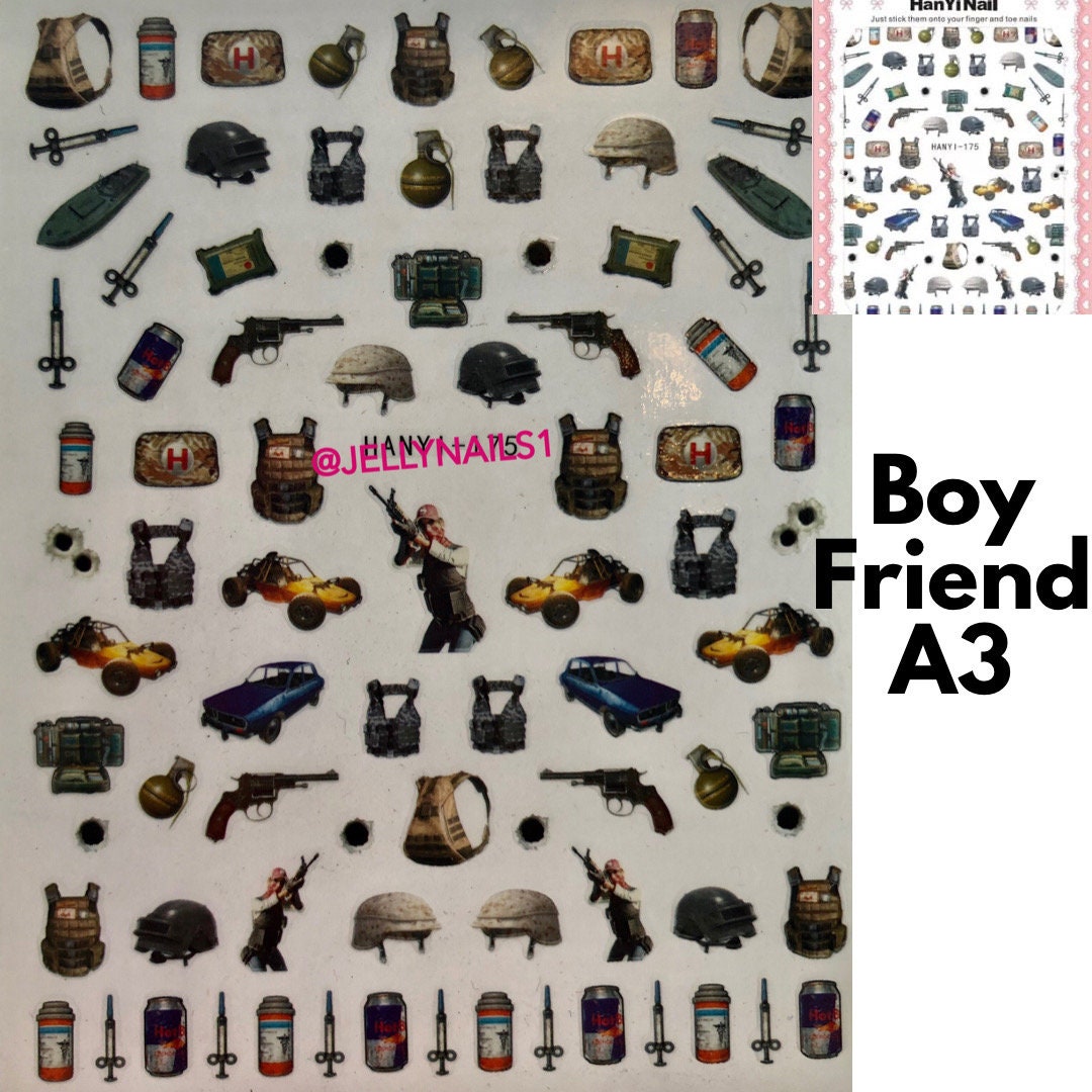 Barb design nail decals self adhesive 1 sheet of stickers for trending fashion nail art supplies
