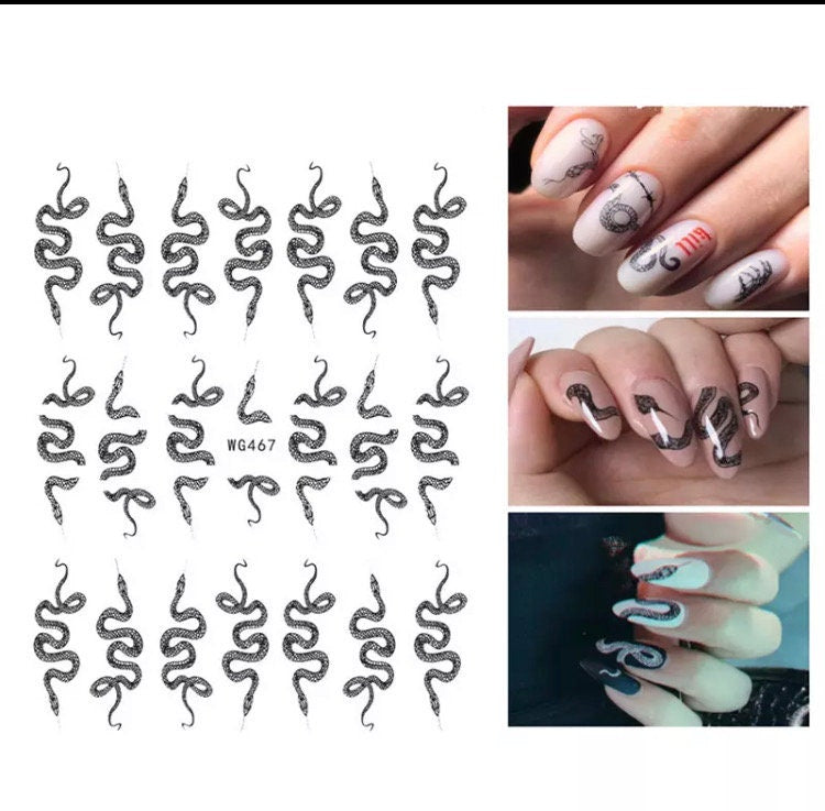 Dragons metallic design nail decals self adhesive 1 sheet of stickers for trending fashion nail art supplies